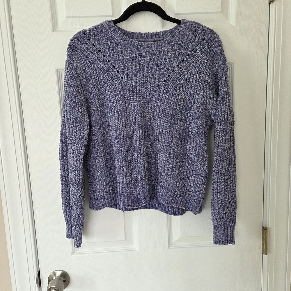 LOFT Purple Cropped Sweater